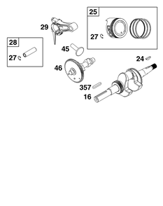 Part Location Diagram of 594235 Briggs and Stratton Piston assembly